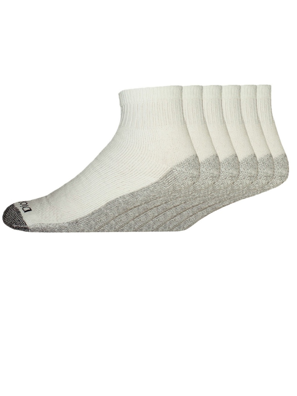 Dickies Men's Low-Cut Athletic Socks - White/Grey - 6 Pack